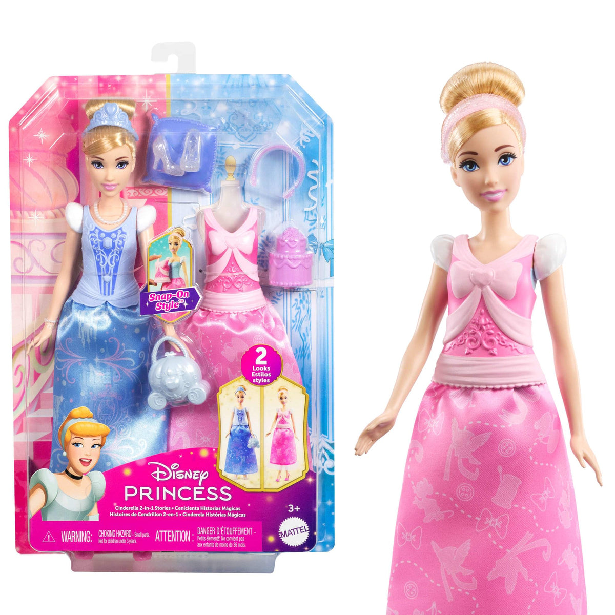 Mattel Cinderella doll ball look for magical play and storytelling