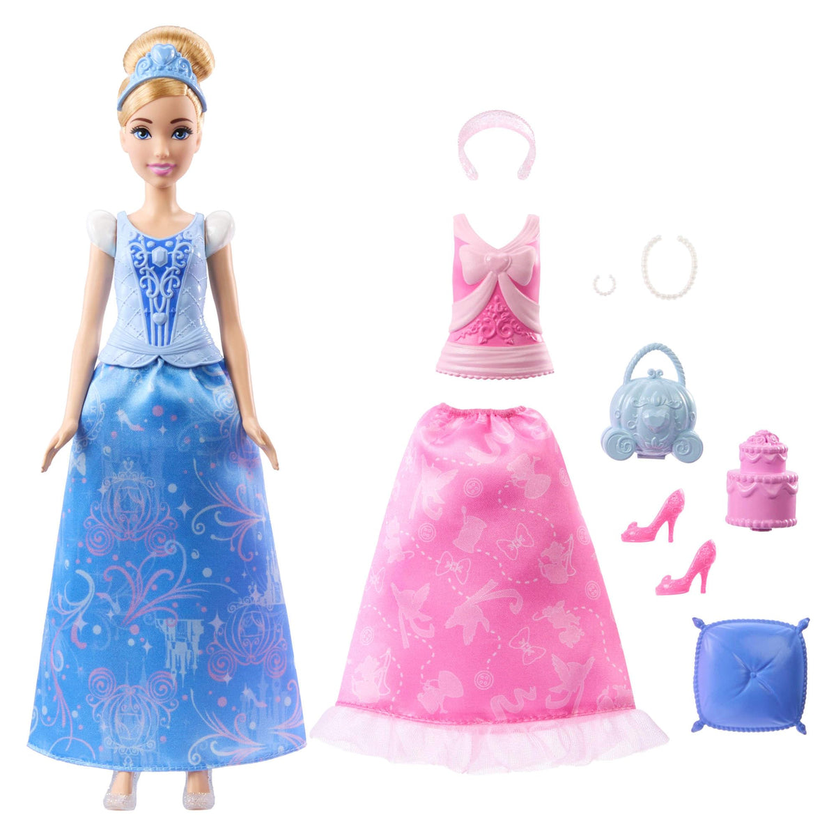 Mattel Cinderella doll skirts and accessories with story icons
