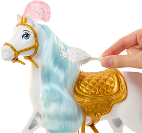 Mattel Cinderella horse with removable saddle for creative riding.