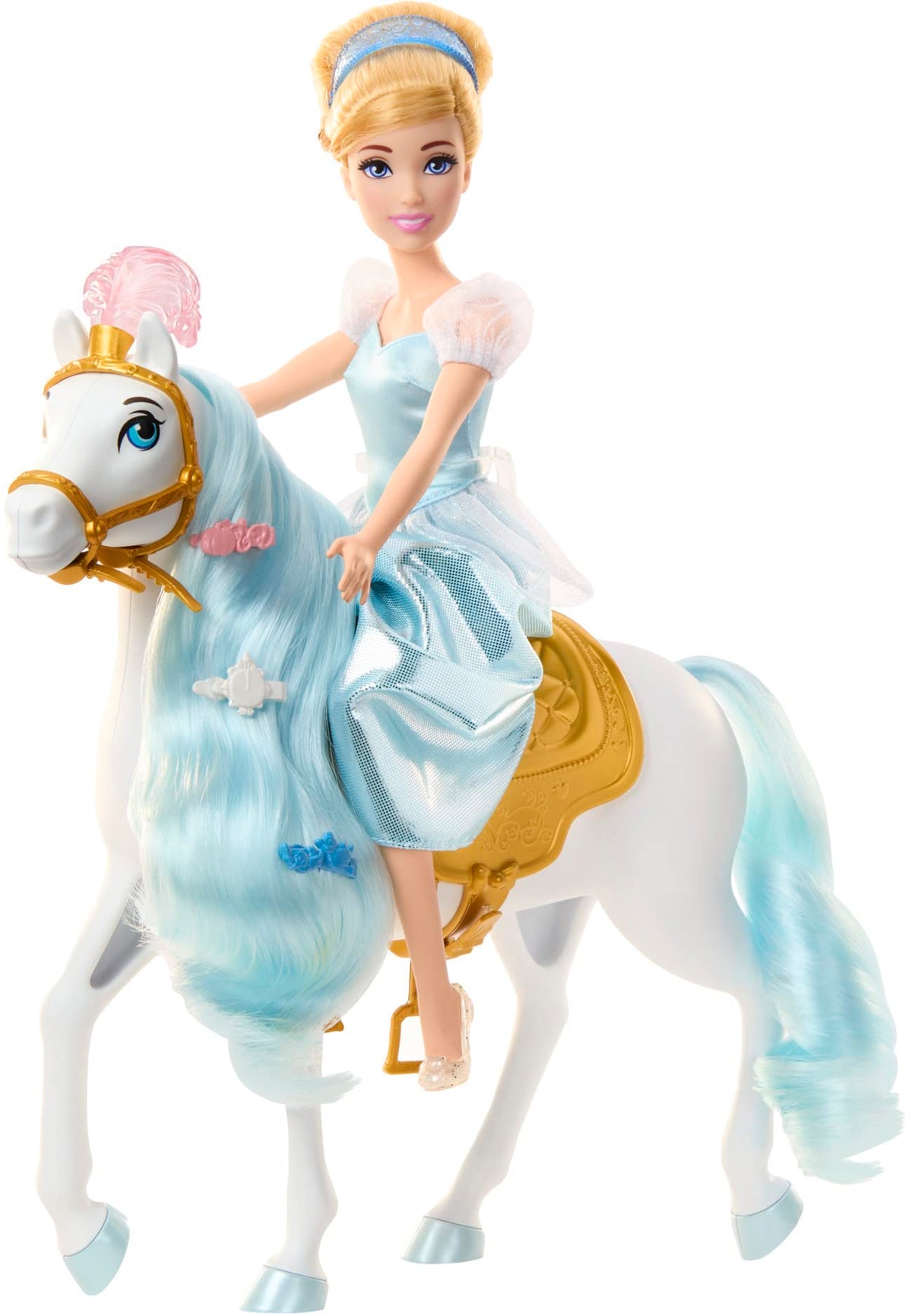 Mattel Cinderella hair in a classic updo ready to brush.