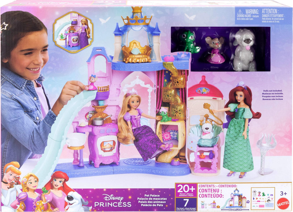 Mattel Disney Princess Pet Palace 2ft tall image showing dramatic castle presence