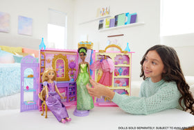 Mattel Disney Princess Ready for the Ball dressing room curtain invites quick dress changes