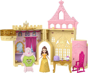 Mattel Disney Princess Storytime Stackers Belle's Castle open for imaginative play and multiple rooms