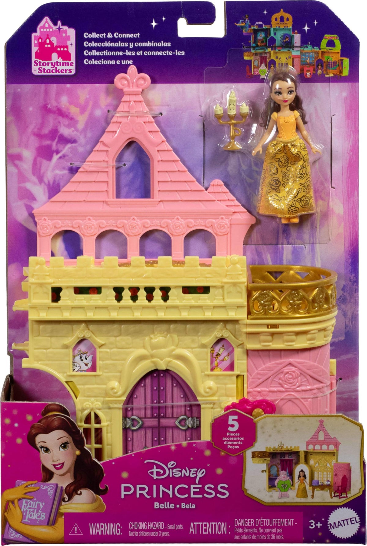 Mattel Disney Princess Storytime Stackers dining table with spinning top for interaction