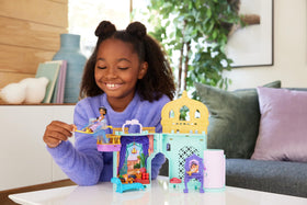 Jasmine's Palace bedroom with bed and vanity for pretend dressing