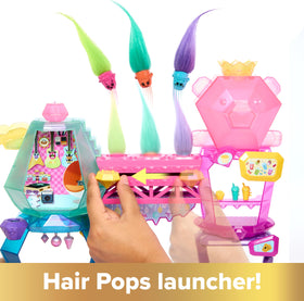 Mattel DreamWorks Trolls Mount Rageous two-story playset with slide, snack bar, and dressing room
