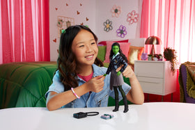 Mattel Elphaba with black braided hair for dynamic styling and display.