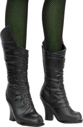 Mattel Elphaba uniform details highlight cardigan, skirt, and leggings.