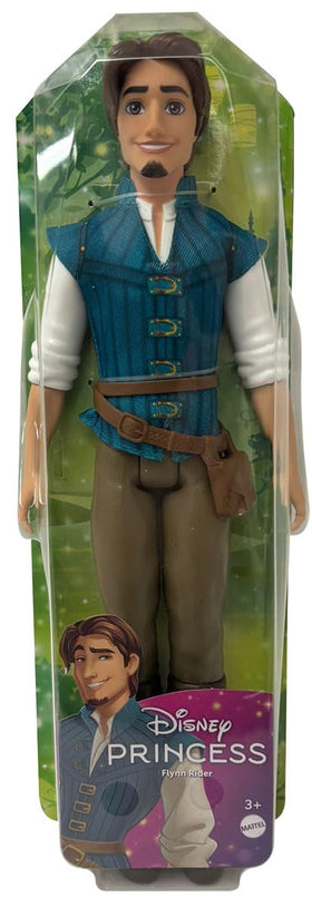 Molded pants and boots on Flynn Rider doll enable versatile poses.