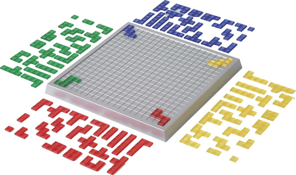 Mattel Games Blokus XL raised edges keep pieces in place.