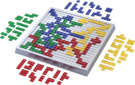 Blokus XL colorful tiles spread across board, easy to learn and quick to start.