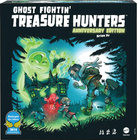 Mattel Games Ghost Fightin' Treasure Hunters Anniversary Edition set up in a spooky haunted house scene