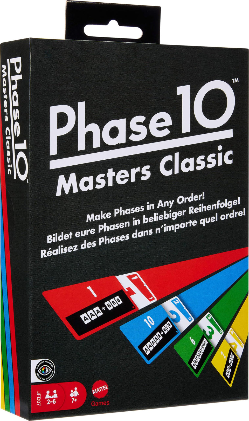 Mattel Games Phase 10 Masters cards laid out for strategic play.