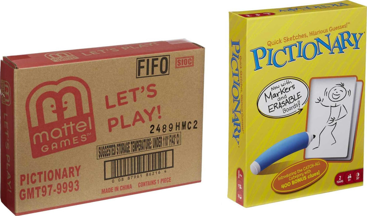 Mattel Games Pictionary all-play rounds encourage teamwork and shared excitement.