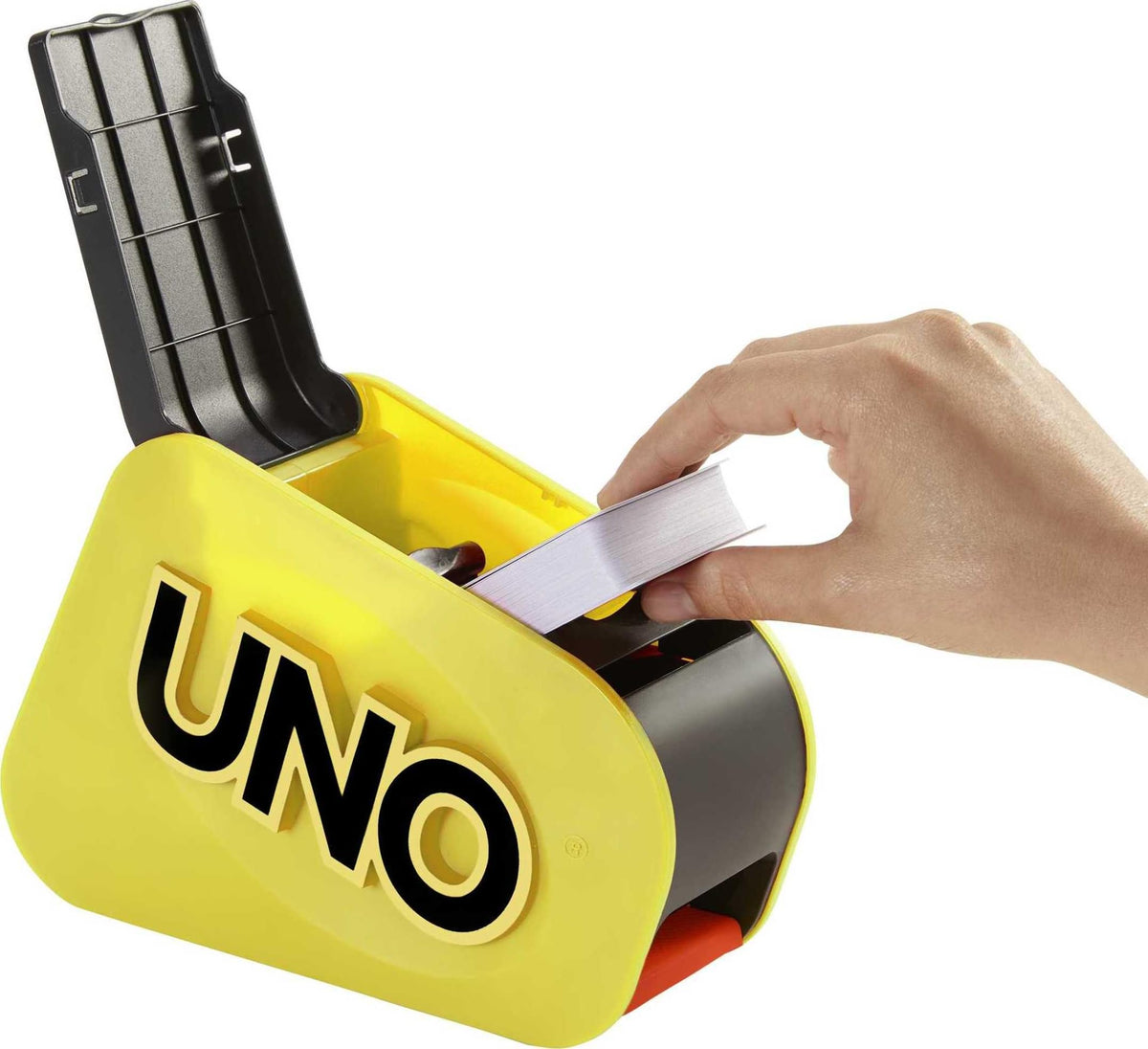 UNO Attack Mega Hit 112-card deck ready for color and number matching