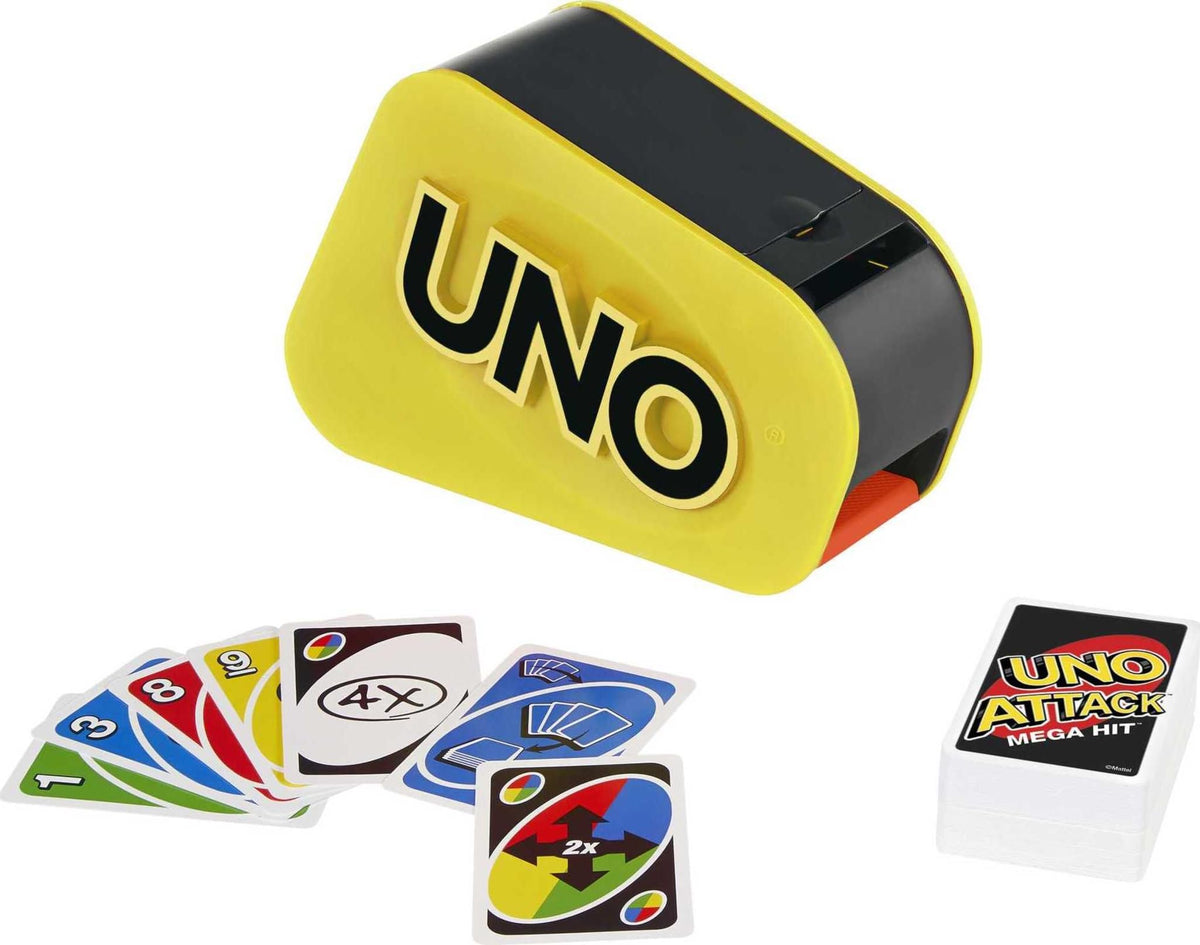 Frustration-free recyclable packaging for UNO Attack Mega Hit