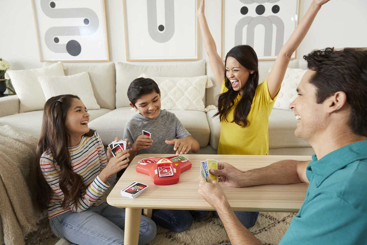 Mattel Games UNO Triple Play reduced packaging highlights eco-conscious design choices