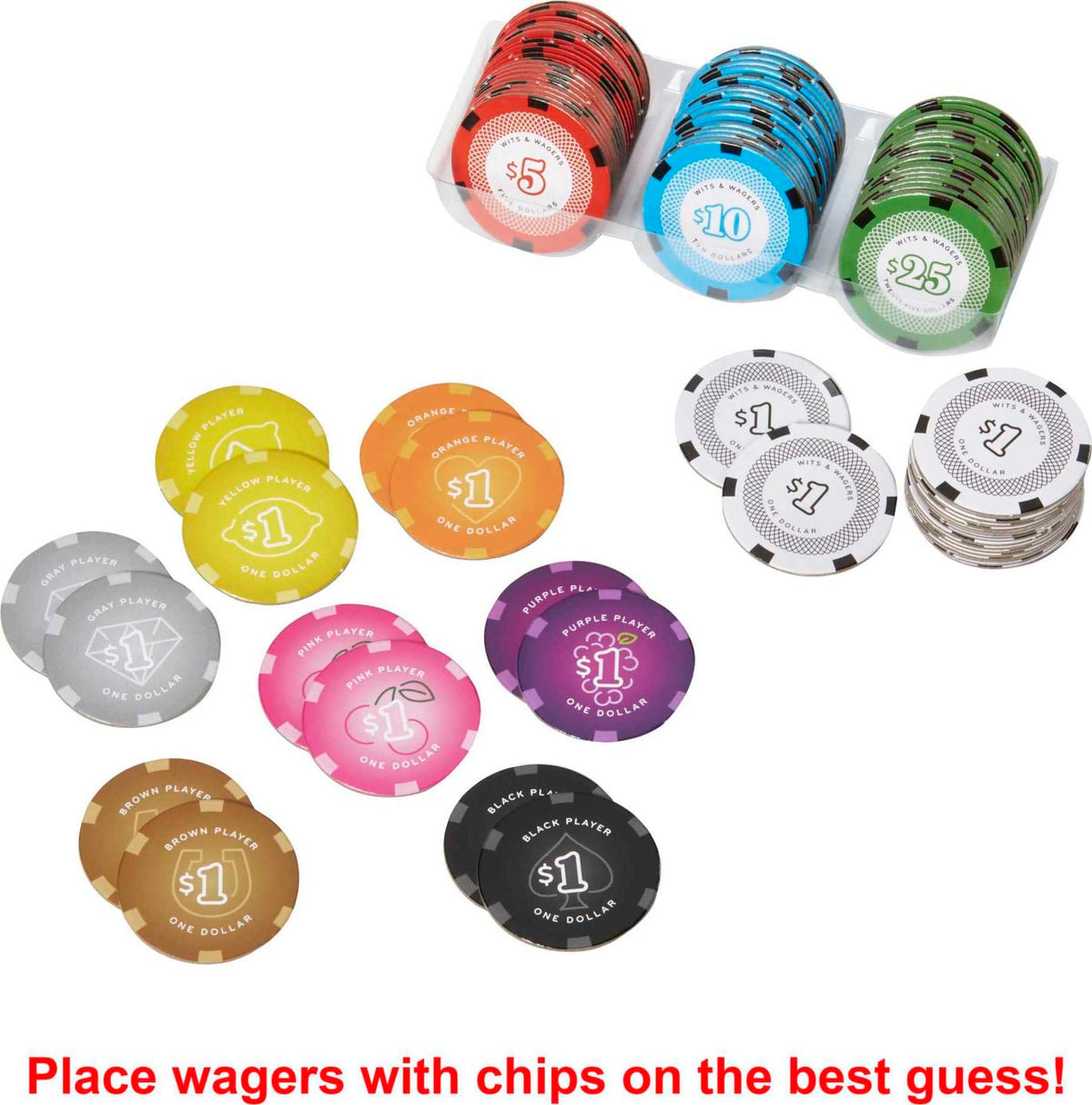 Mattel Games Wits & Wagers Vegas Edition felt mat scene for lively bets and game flow
