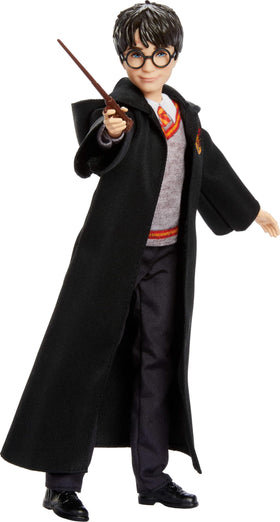 Harry Potter doll showcasing Gryffindor crest for themed storytelling