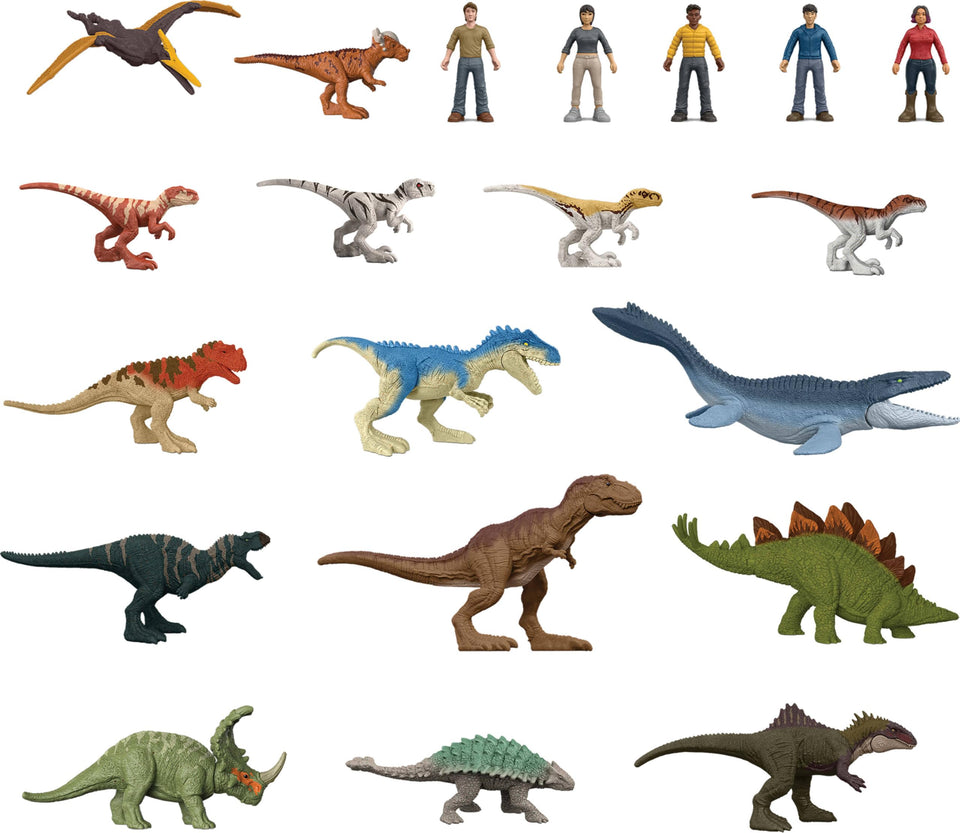 Mattel Jurassic Park MINIS Chaos Theory dinosaurs in tiny scale for imaginative play