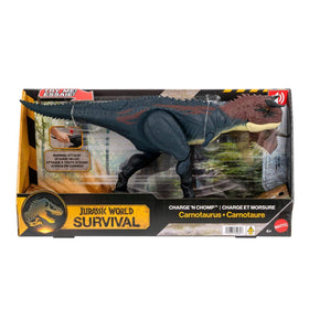 Mattel Jurassic World Carnotaurus size and pose shown for display and posing.