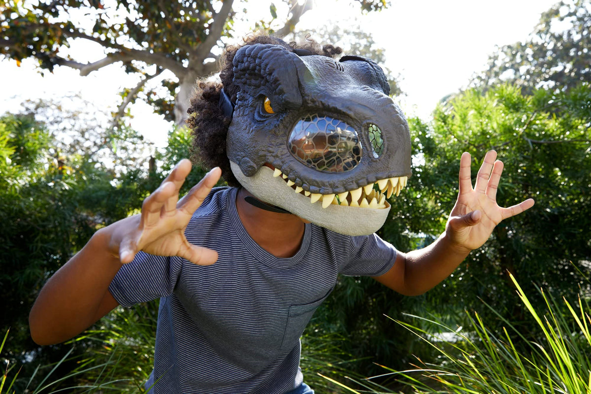 Mattel Jurassic World Dominion Chomp N Roar mask moving eyebrows for fierce expression