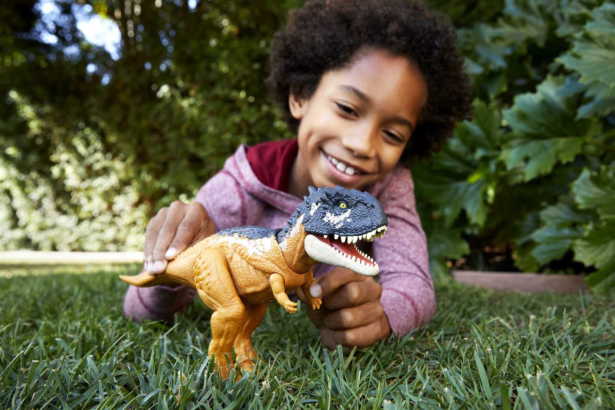 Mattel Roar Strikers attack-action dino offers dynamic battles for kids.