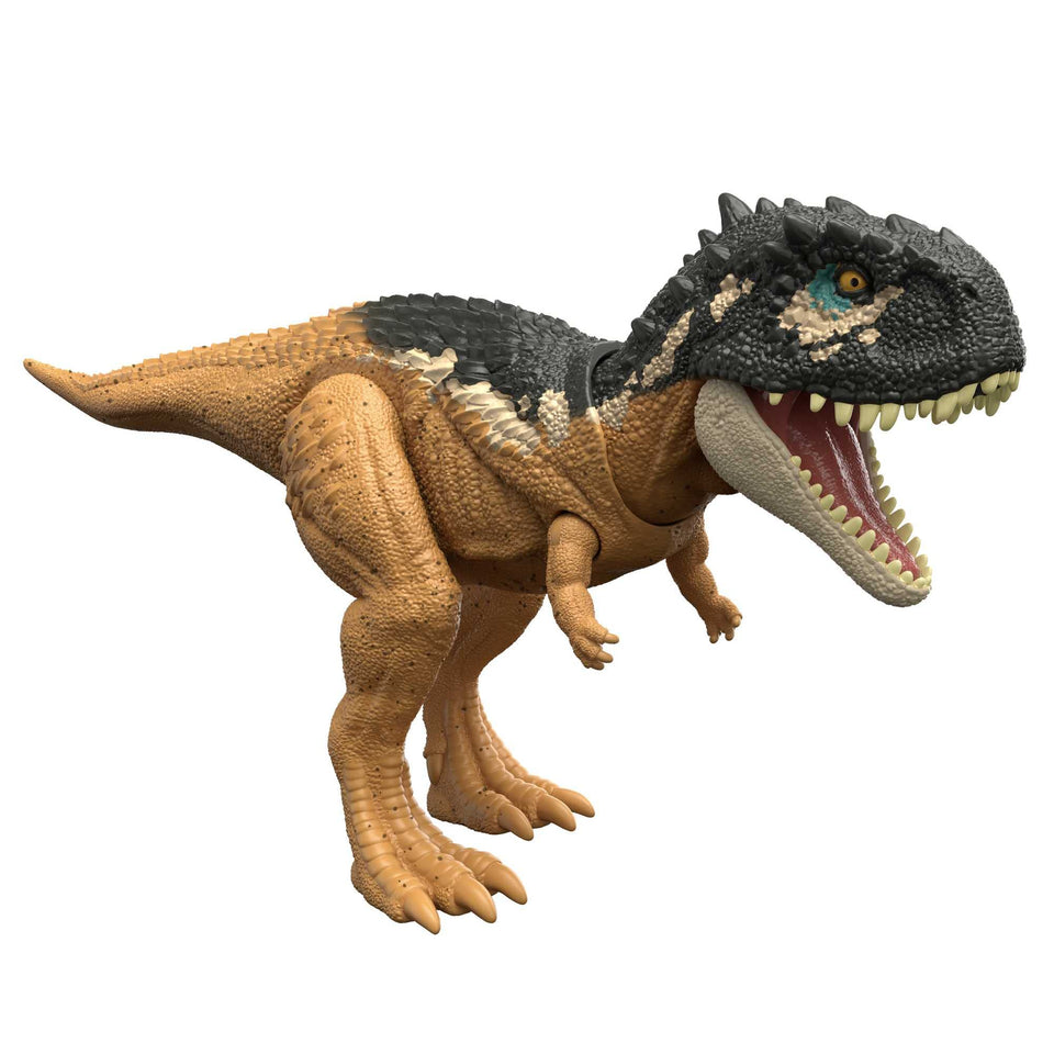 Mattel Jurassic World Roar Strikers roaring dinosaur figure for imaginative play.
