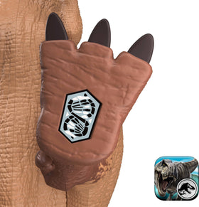Mattel Jurassic World Gorgosaurus AR scan unlocks digital play in the Jurassic World app