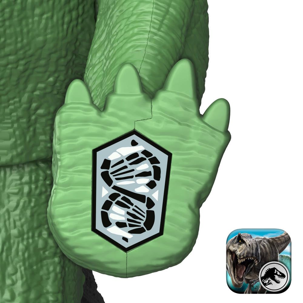 Mattel Jurassic World Gigantic Thrashers Stegosaurus AR app integration for digital play