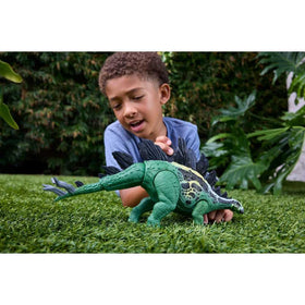 Mattel Jurassic World Gigantic Thrashers Stegosaurus back-plate evolve feature for dramatic poseable play
