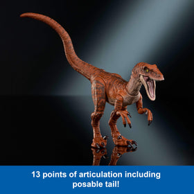 Mattel Atrociraptor Tiger figure features premium red glass eyes.