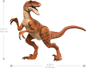 Mattel Jurassic World Tiger Atrociraptor highlights detailed sculpt for movie-inspired photos.