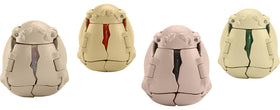 Mattel Jurassic World Hidden Hatchers Dilophosaurus egg to dinosaur for versatile fun.