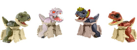 Mattel Jurassic World Hidden Hatchers Indominus Rex with translucent deco for collectible appeal.
