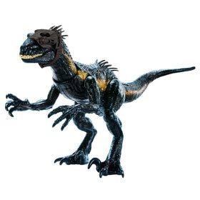 Mattel Jurassic World Indoraptor Track N Attack front view shows a fierce jungle dinosaur ready for imaginative play.