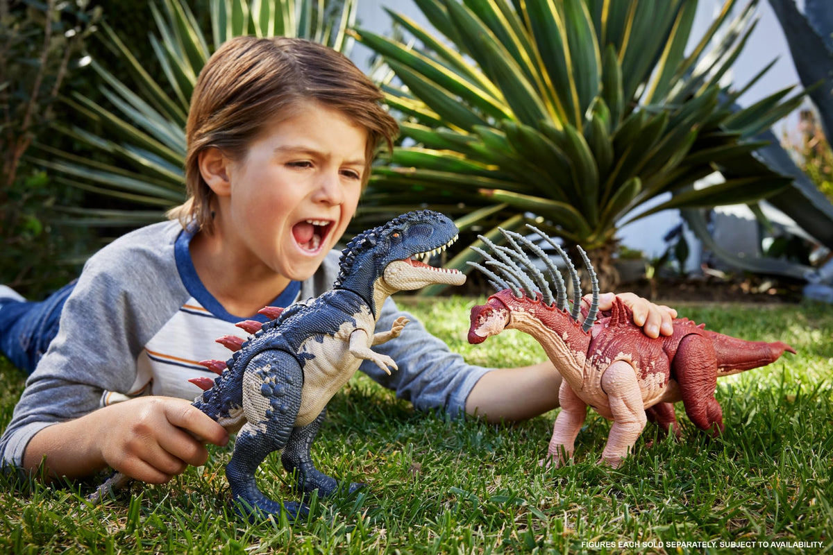 Mattel Jurassic World Mapusaurus evolved-spikes feature enhances drama