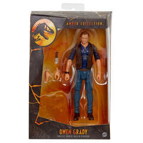 Jurassic World Owen Grady display stand keeps the figure secure on shelves