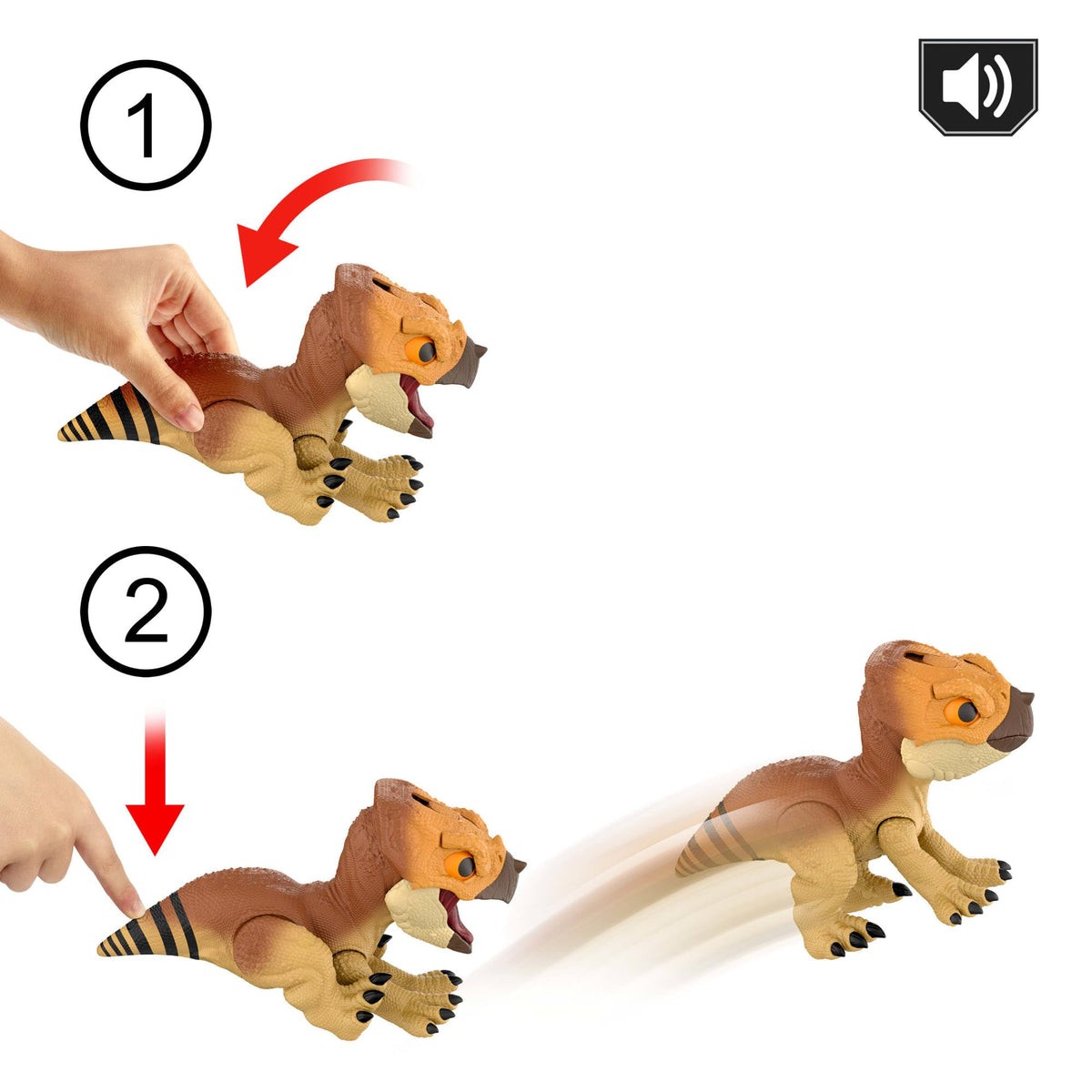 Mattel Aquilops Dolores tail activate feature enabling protective play