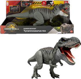 Mattel Jurassic World Rebirth T-Rex light-up bite action for interactive play.