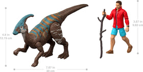 Mattel Jurassic World Rebirth Parasaurolophus figure with movie-accurate sculpt for immersive play.