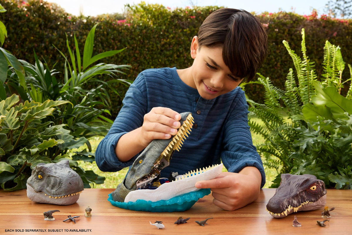 Mattel Jurassic World Rebirth playset opens and roars for immersive storytelling moments.