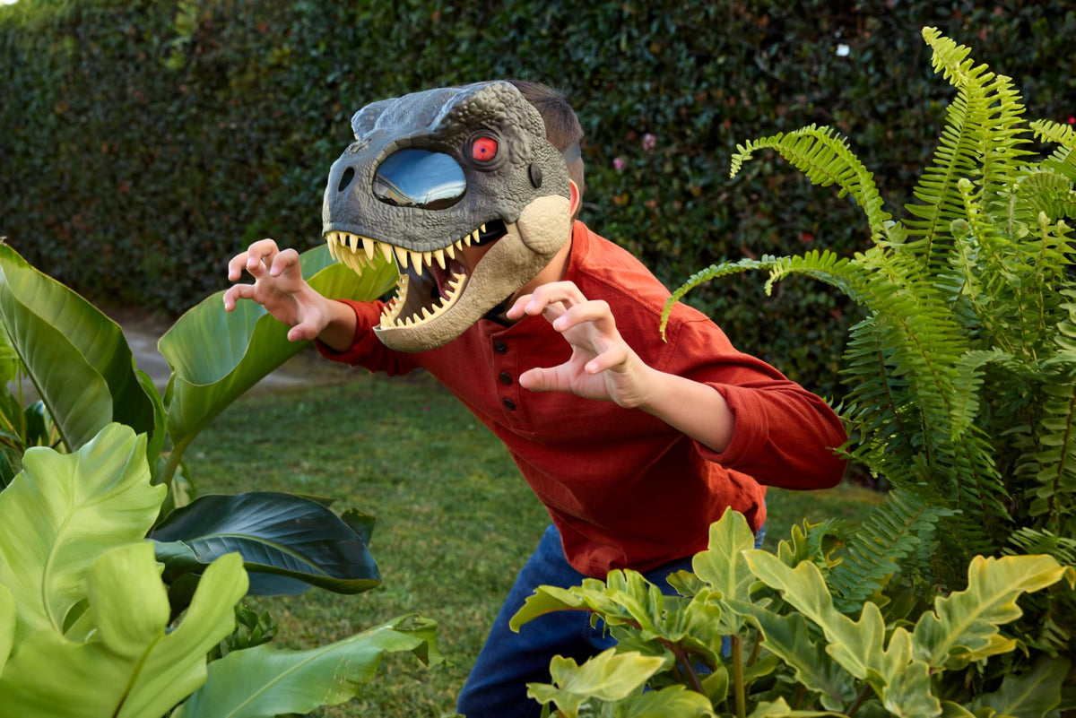 Mattel T-Rex mask eye LED, three-level aggression for dynamic play scenarios