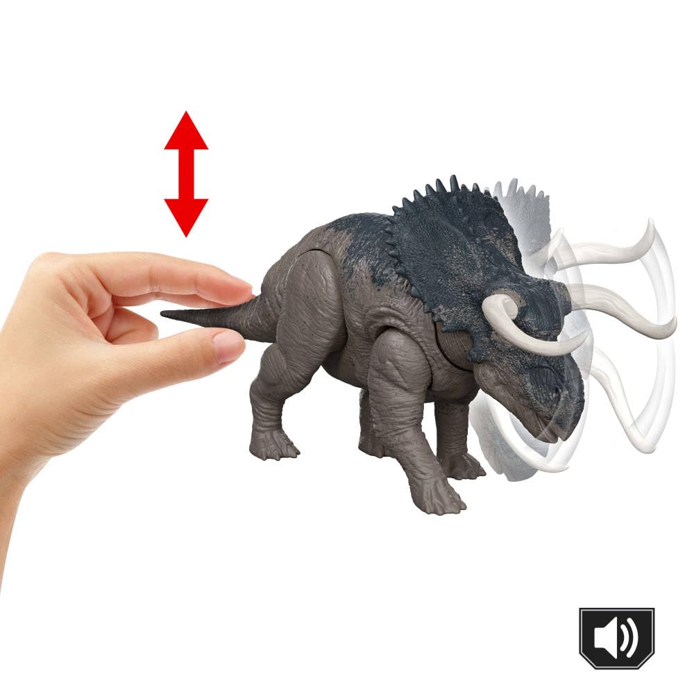 Mattel Nasutoceratops movable joints enable lifelike poses and action