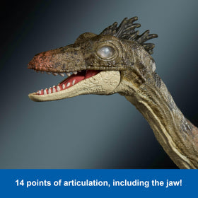 Mattel Jurassic World Troodon deluxe packaging on display.