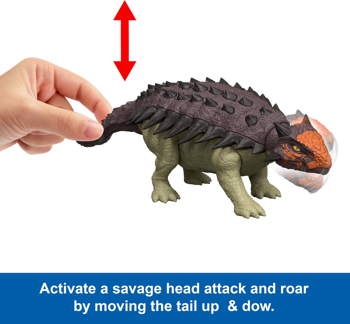 Ankylosaurus roaring action for dramatic dinosaur play