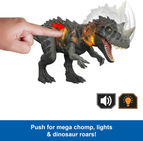 Ceratosaurus roaring with movable joints for action-packed display scenes.