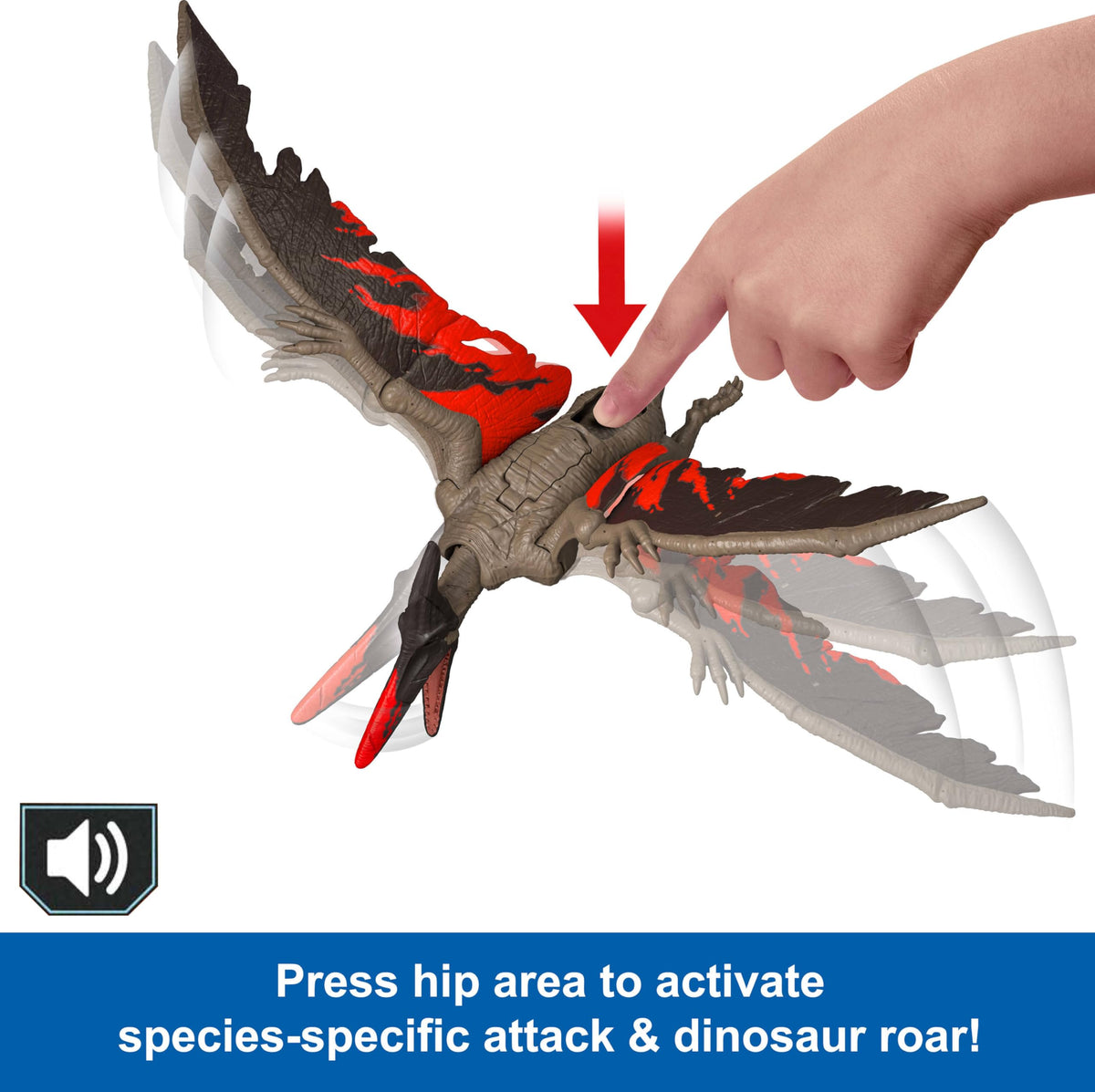 Mattel Jurassic World Wild Roar 11-inch figure designed for display and action.