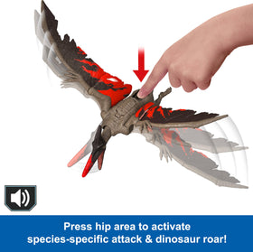 Mattel Jurassic World Wild Roar 11-inch figure designed for display and action.