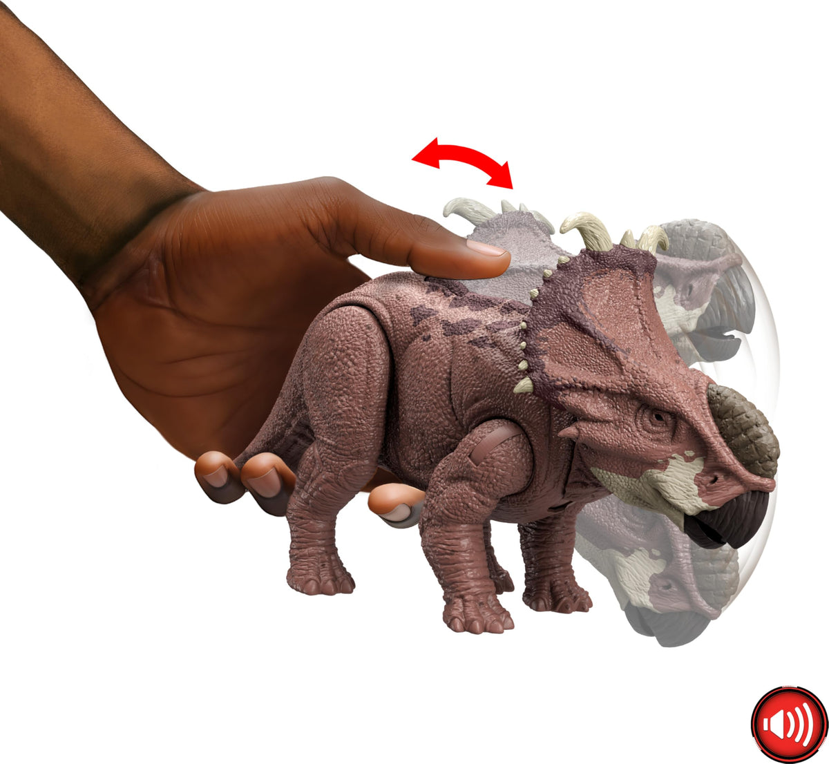 Mattel Jurassic World Wild Roar Pachyrhinosaurus digital-dino-app integration adds digital play options